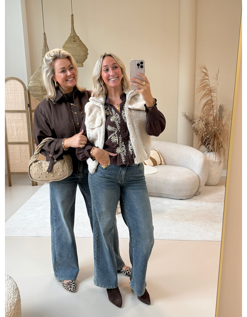 21Jewelz Gilet met rits - fluffy ecru