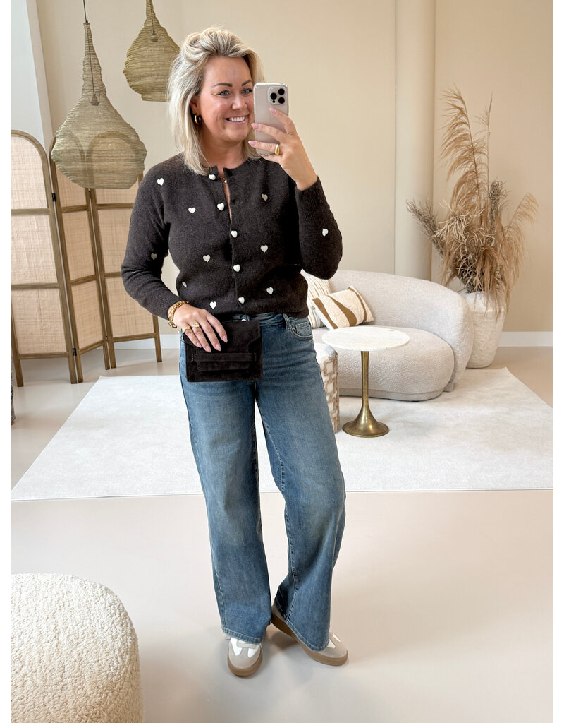 21Jewelz Gebreide hartjes vestje - bruin/goud