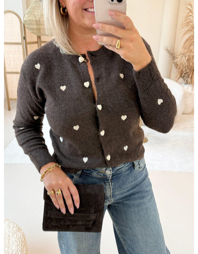 21Jewelz Gebreide hartjes vestje - bruin/goud