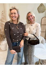 21Jewelz Gebreide hartjes vestje - beige/bruin