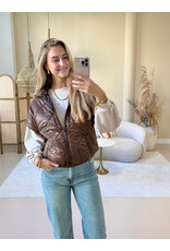 21Jewelz Gewatteerde bodywarmer - choco bruin