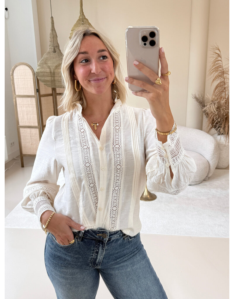 21Jewelz Blouse met opengewerkte details - ecru