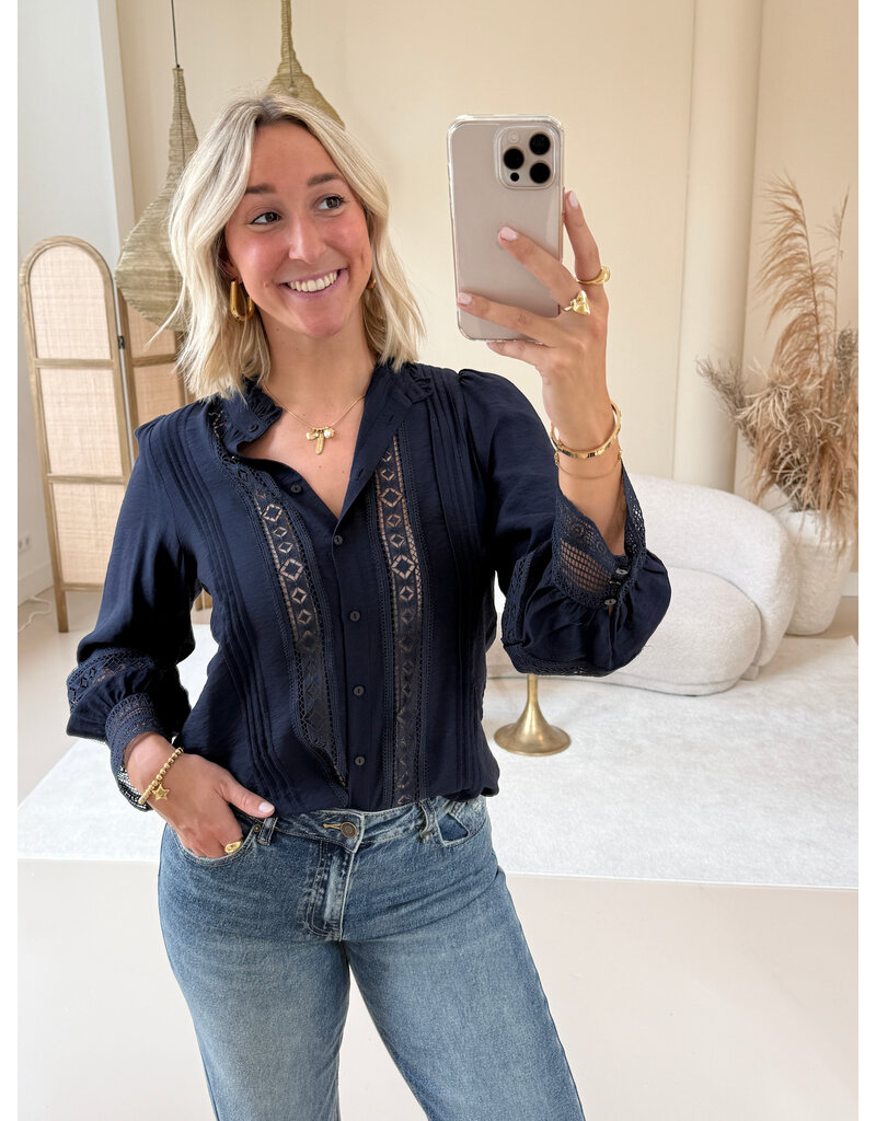 21Jewelz Blouse met opengewerkte details - navy