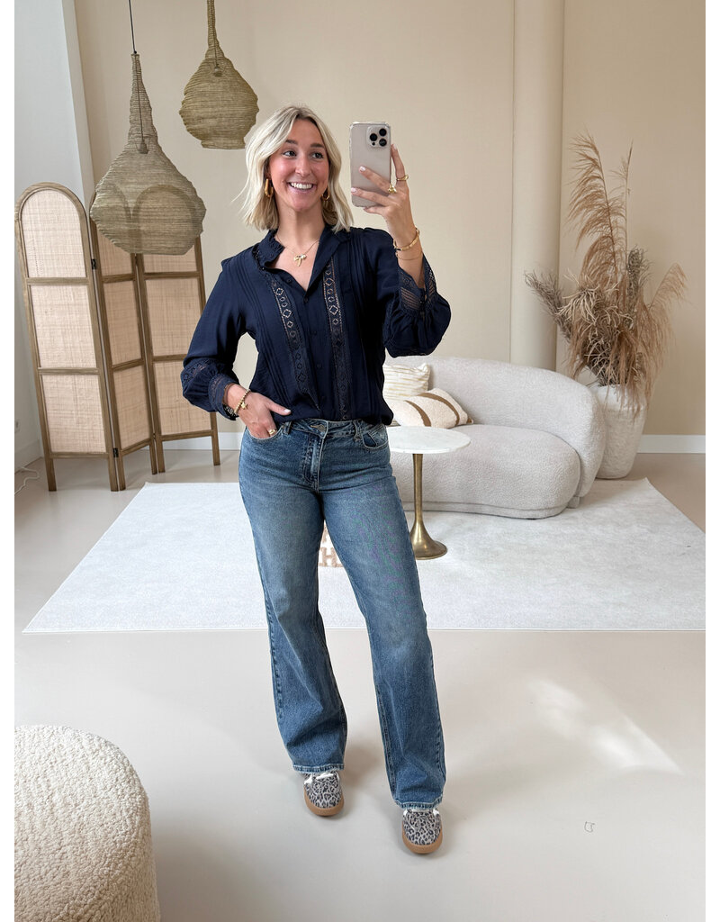 21Jewelz Blouse met opengewerkte details - navy