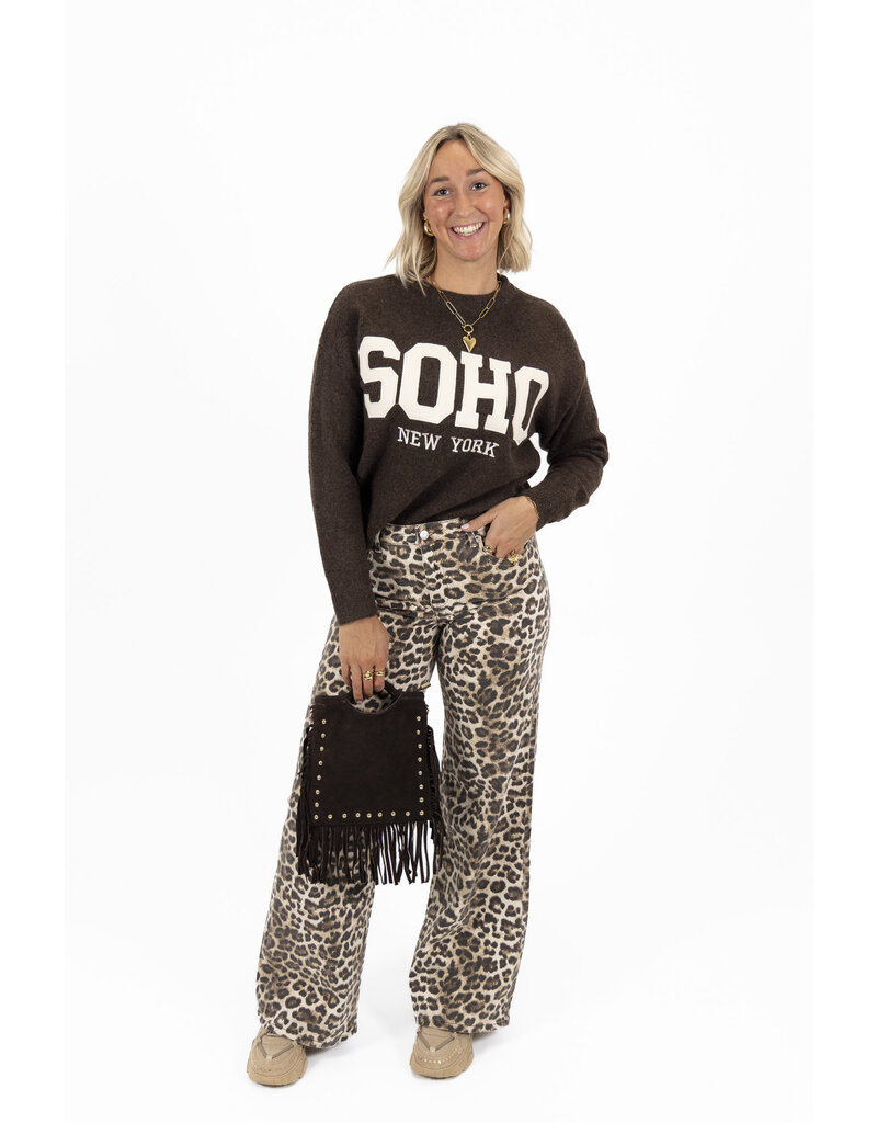 21Jewelz Wide leg jeans - lichte panterprint
