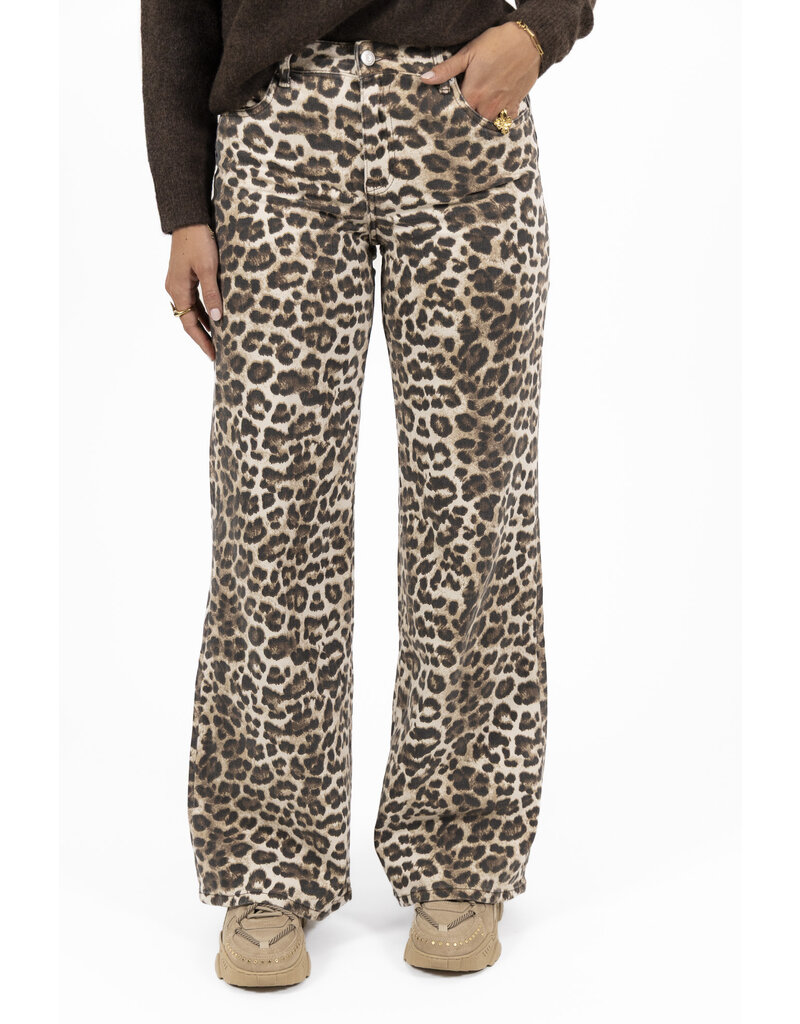 21Jewelz Wide leg jeans - lichte panterprint