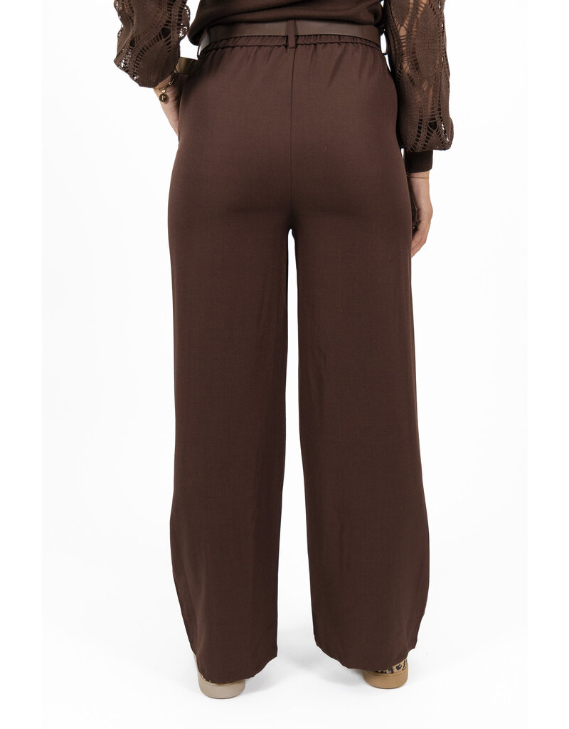 21Jewelz Losvallende pantalon met ceintuur - choco bruin