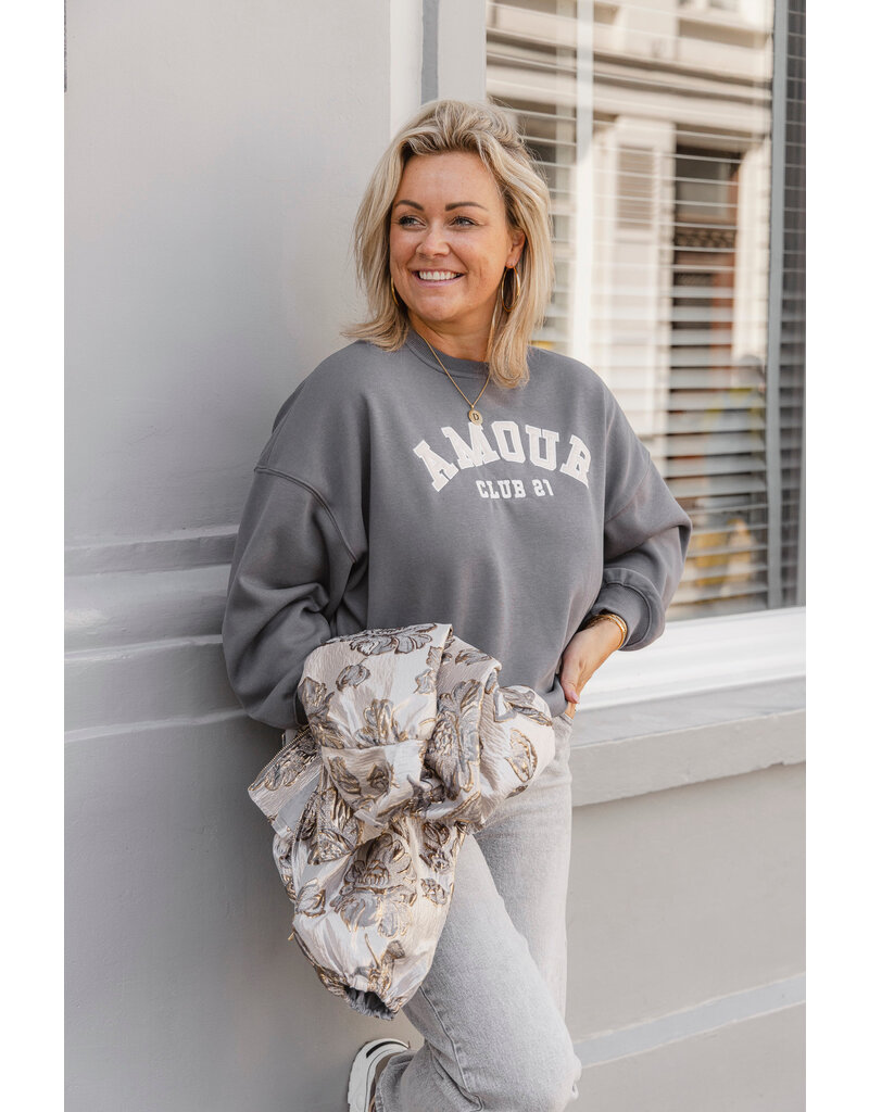 21Jewelz - The Label 21Jewelz | Sweater amour club 21 - grijs