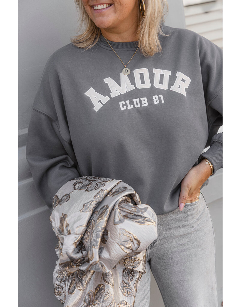 21Jewelz - The Label 21Jewelz | Sweater amour club 21 - grijs