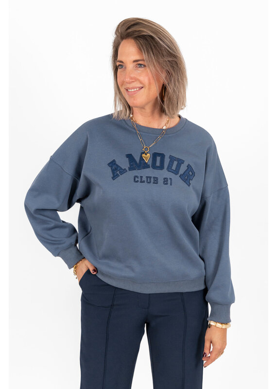 21Jewelz - The Label 21Jewelz | Sweater amour club 21 - blauw