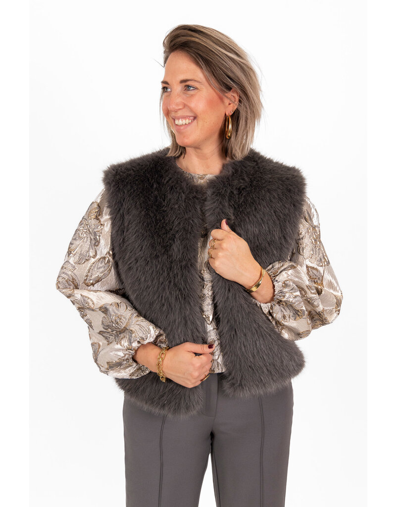 21Jewelz - The Label 21Jewelz | Fluffy Gilet - grijs