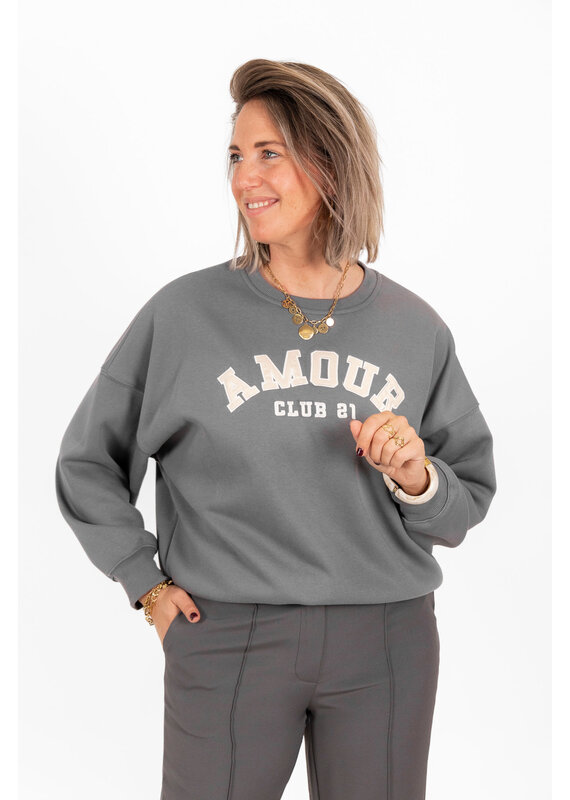 21Jewelz - The Label 21Jewelz | Sweater amour club 21 - grijs