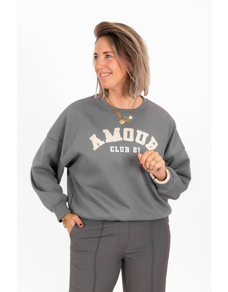 21Jewelz - The Label 21Jewelz | Sweater amour club 21 - grijs