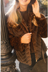 21Jewelz Fluffy jas met patroon - bruin