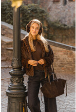 21Jewelz Fluffy jas met patroon - bruin