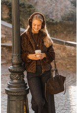 21Jewelz Fluffy jas met patroon - bruin