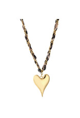 21Jewelz Ketting panterprint & groot hart
