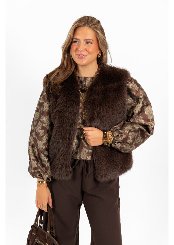 21Jewelz - The Label 21Jewelz | Fluffy Gilet - choco