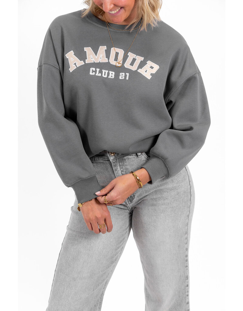 21Jewelz - The Label 21Jewelz | Sweater amour club 21 - grijs