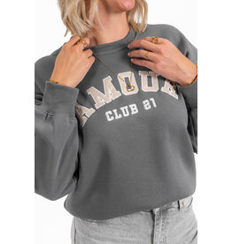 21Jewelz - The Label 21Jewelz | Sweater amour club 21 - grijs