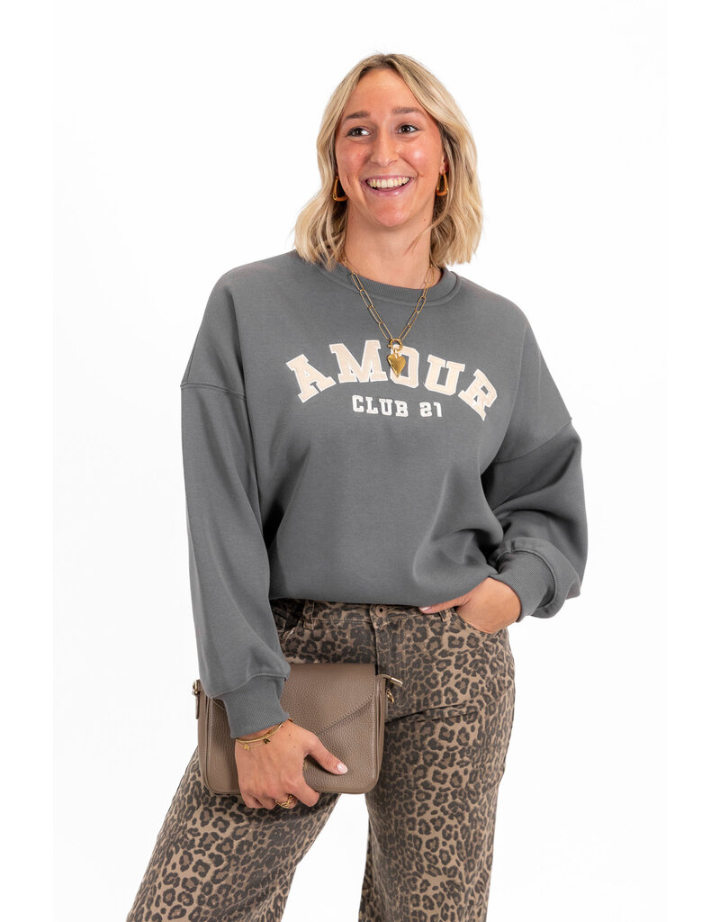 21Jewelz - The Label 21Jewelz | Sweater amour club 21 - grijs