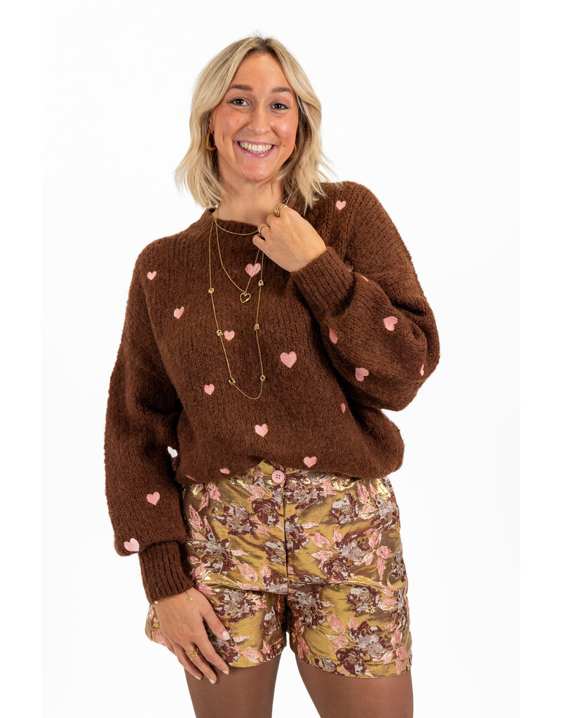 21Jewelz - The Label 21Jewelz | Trui Sterre - Bruin/Roze