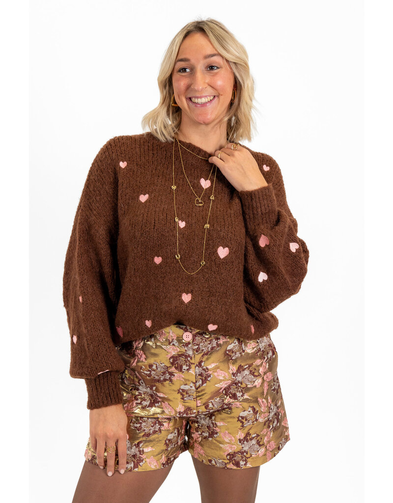 21Jewelz - The Label 21Jewelz | Trui Sterre - Bruin/Roze