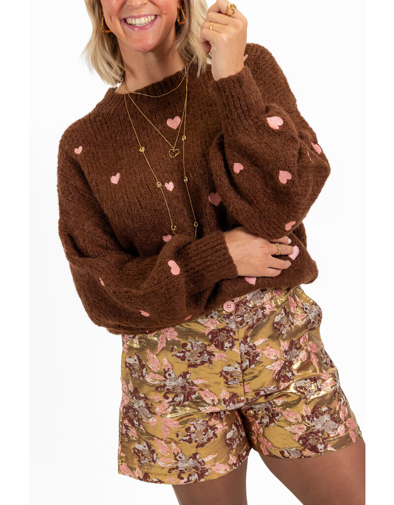 21Jewelz - The Label 21Jewelz | Trui Sterre - Bruin/Roze