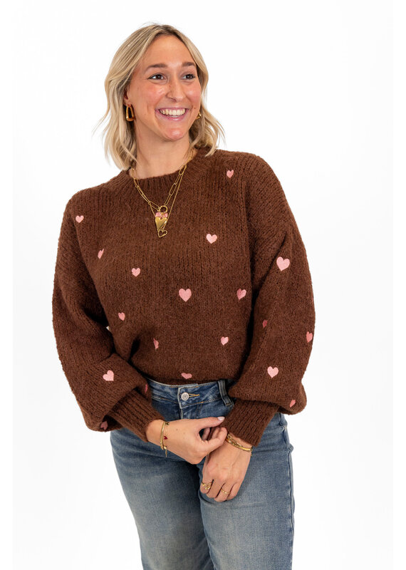 21Jewelz - The Label 21Jewelz | Trui Sterre - Bruin/Roze