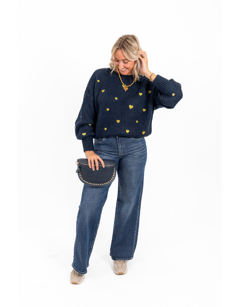 21Jewelz - The Label 21Jewelz | Trui Sterre - Navy/Goud