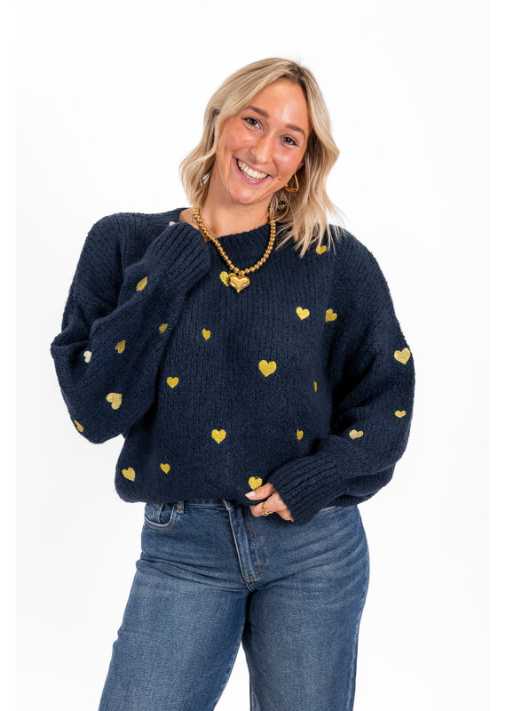 21Jewelz - The Label 21Jewelz | Trui Sterre - Navy/Goud