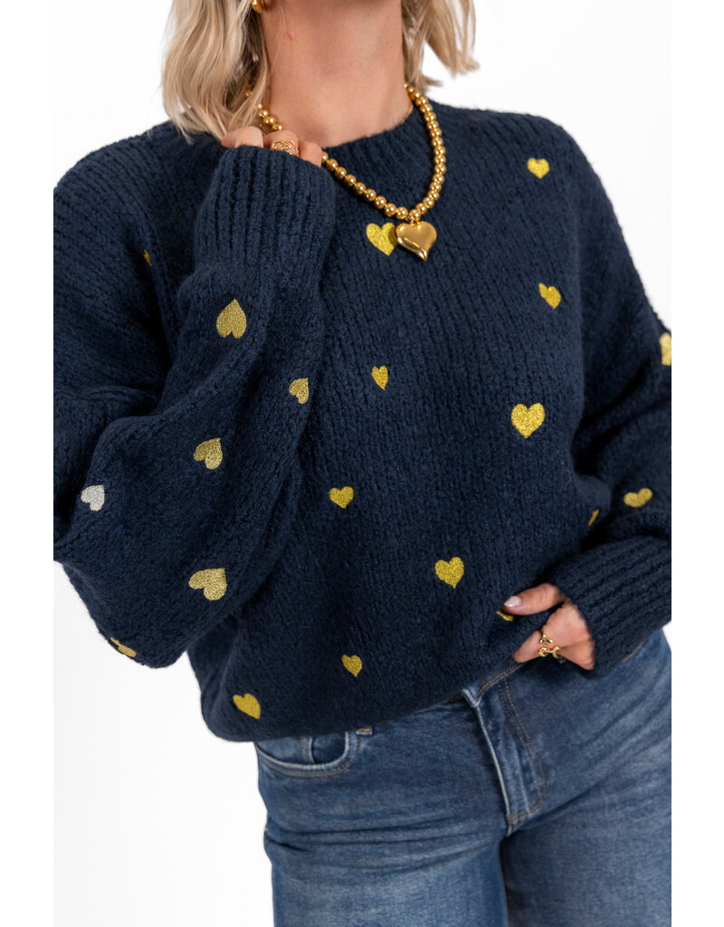 21Jewelz - The Label 21Jewelz | Trui Sterre - Navy/Goud