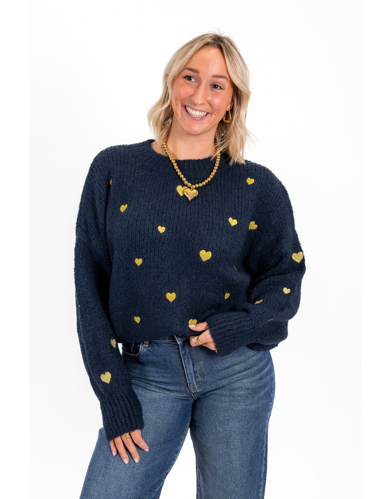 21Jewelz - The Label 21Jewelz | Trui Sterre - Navy/Goud