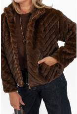 21Jewelz Fluffy jas met patroon - bruin