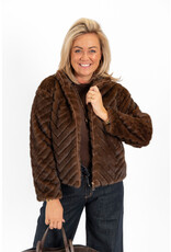 21Jewelz Fluffy jas met patroon - bruin