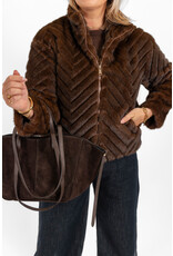 21Jewelz Fluffy jas met patroon - bruin