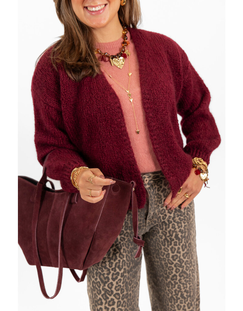 21Jewelz Gebreid vest - bordeaux