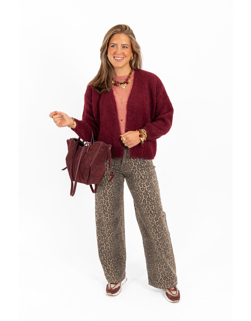 21Jewelz Gebreid vest - bordeaux