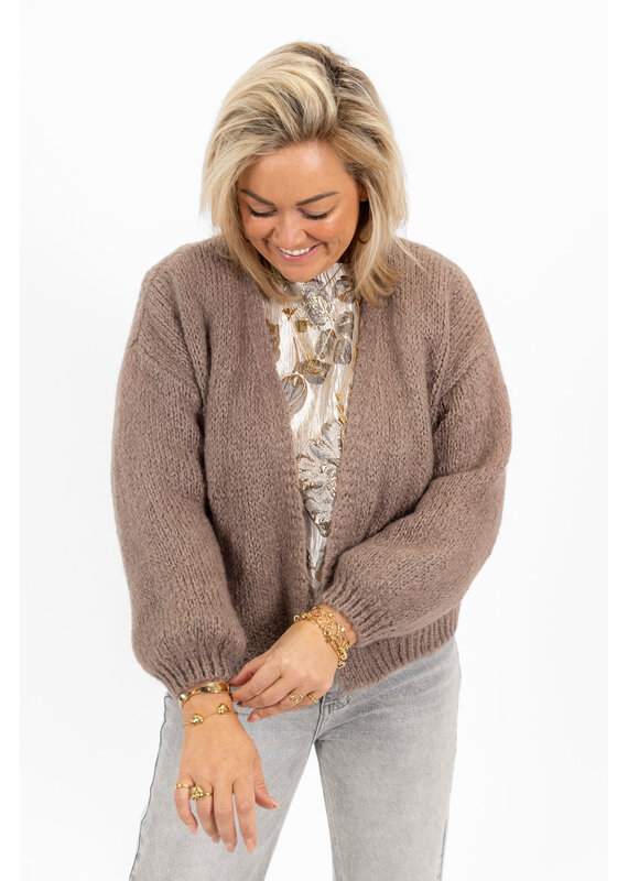 21Jewelz Gebreid vest - taupe