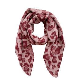 21Jewelz Roze sjaal met bordeaux panterprint