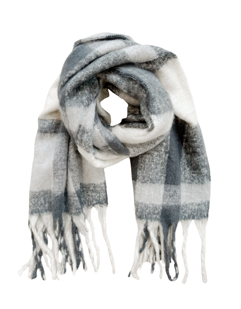 21Jewelz Geblokte sjaal - grijs/ecru
