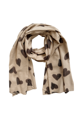 21Jewelz Camel sjaal met bruine hartjes