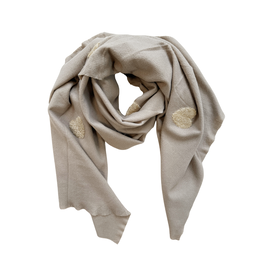 21Jewelz Taupe sjaal met gouden hartjes
