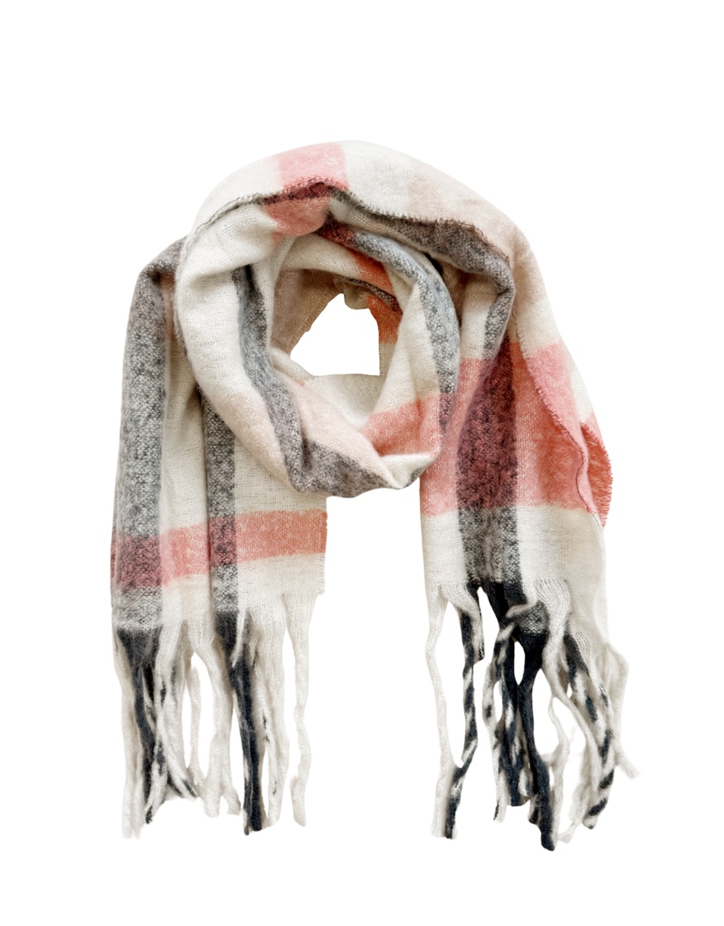 21Jewelz Geblokte sjaal - roze/grijs/ecru