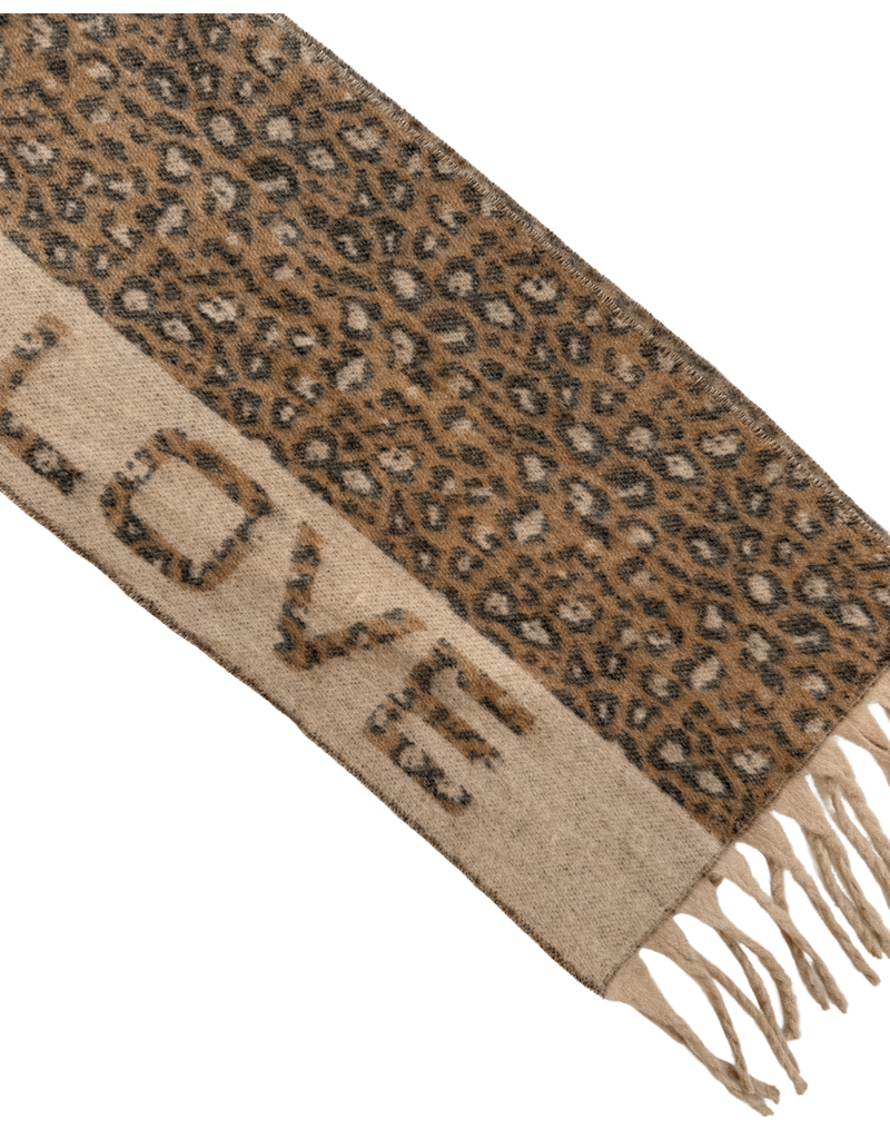 21Jewelz Sjaal met camel panterprint en tekst