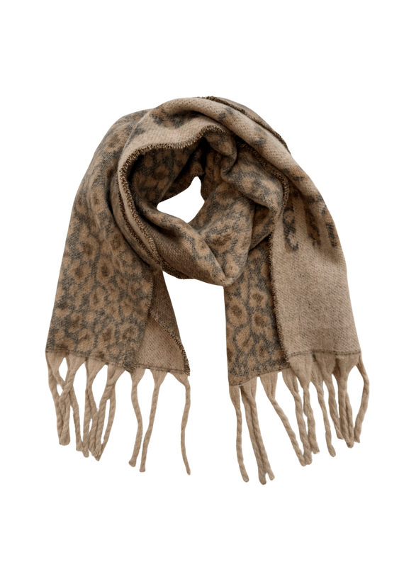 21Jewelz Sjaal met camel panterprint en tekst
