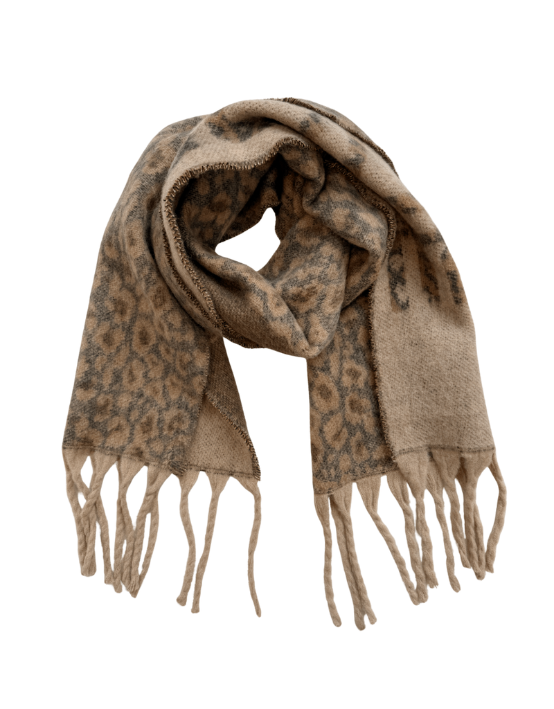 21Jewelz Sjaal met camel panterprint en tekst