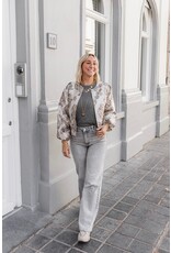 21Jewelz Wide leg jeans met gouden details - lichtgrijs