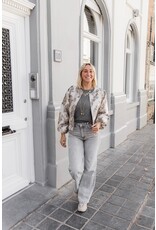 21Jewelz Wide leg jeans met gouden details - lichtgrijs