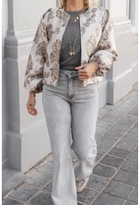 21Jewelz Wide leg jeans met gouden details - lichtgrijs